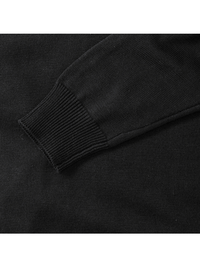 Męski sweter dzianinowy z dekoltem w serek - Black