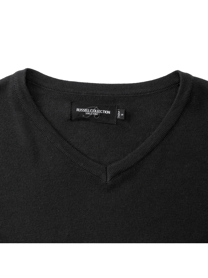 Męski sweter dzianinowy z dekoltem w serek - Black