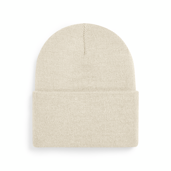 Czapka beanie z szerokim mankietem - Almond