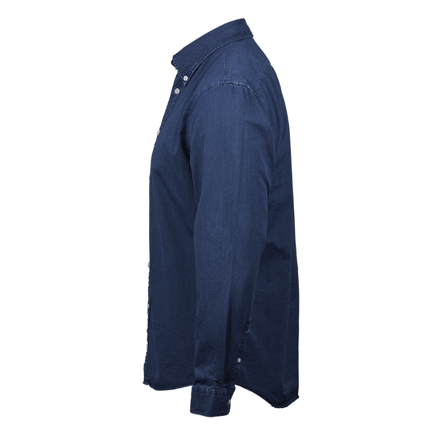 Męska koszula casual z diagonalu - Indigo