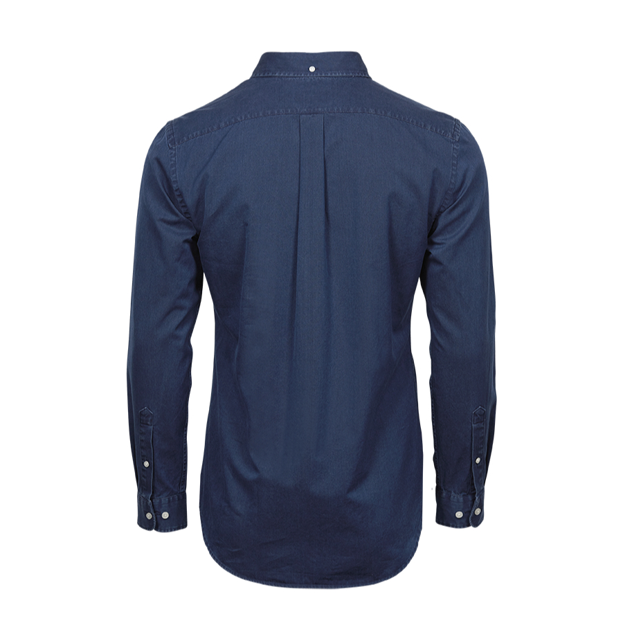 Męska koszula casual z diagonalu - Indigo