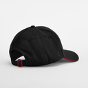 Czapka 5‑panelowa z bawełny organicznej z kontrastowym daszkiem - Black & Classic Red