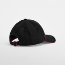 Czapka bawełniana 6-panelowa z daszkiem sandwich - Black & Classic Red