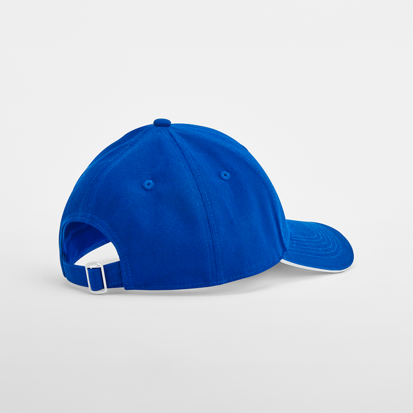 Czapka bawełniana 6-panelowa z daszkiem sandwich - Bright Royal & White