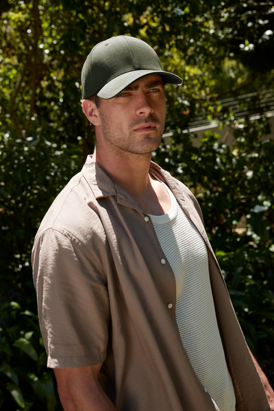 Czapka z bawełny organicznej z elastycznym dopasowaniem - Olive Green