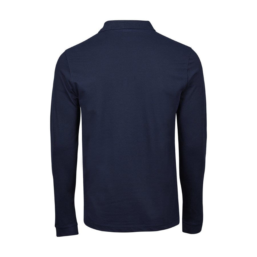 Męska luksusowa koszulka polo Stretch z długim rękawem - Navy