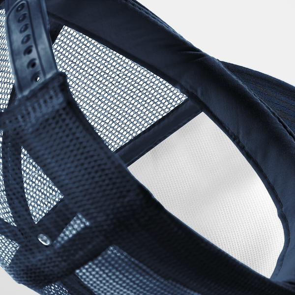 Dziecięca czapka trucker z siatką snapback - French Navy & White