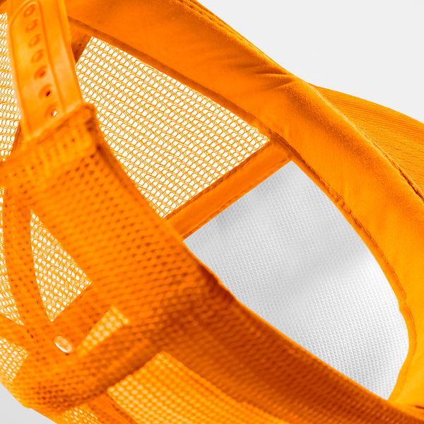 Dziecięca czapka trucker z siatką snapback - Orange & White