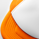 Dziecięca czapka trucker z siatką snapback - Orange & White