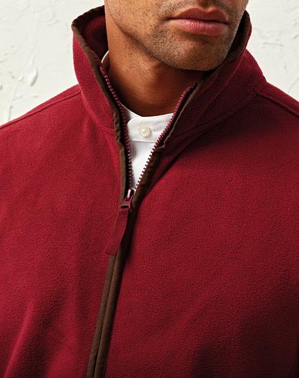 Męska kurtka polarowa 'Artisan' - Burgundy (ca. Pantone 209C) & Brown (ca. Pantone 4975C)