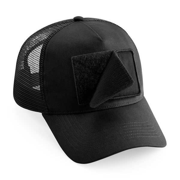 Czapka Trucker z Wymienną Łatką - Black