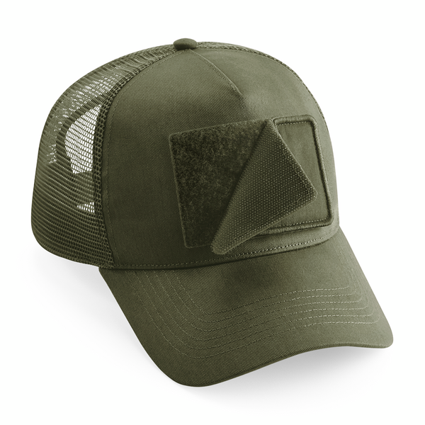 Czapka Trucker z Wymienną Łatką - Military Green