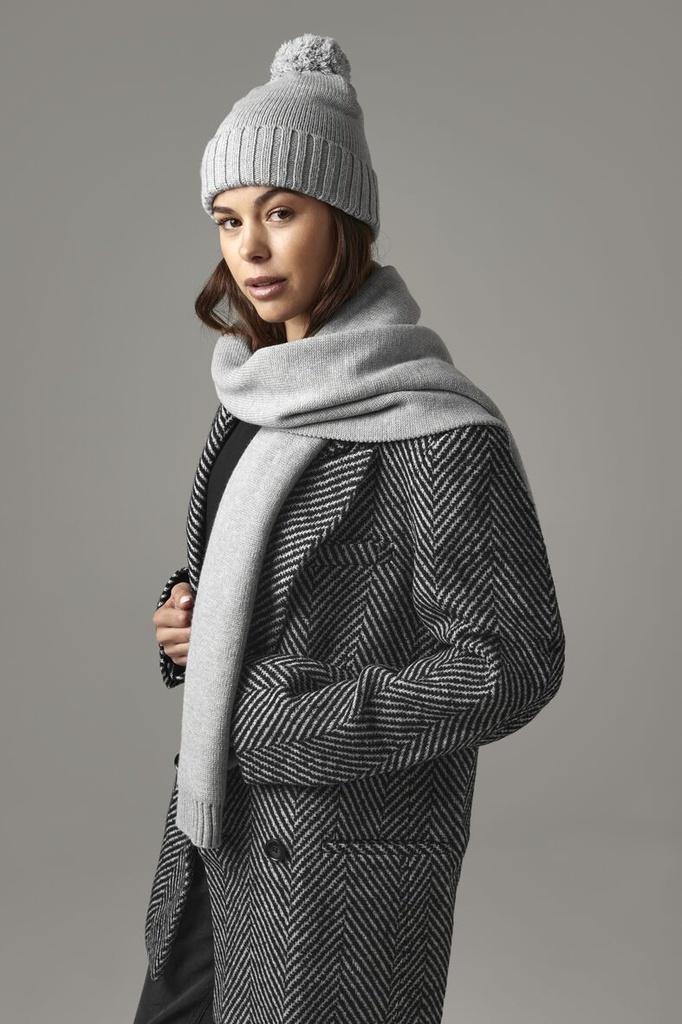 Zestaw prezentowy: dzianinowy szalik i czapka beanie  - Light Grey Fleck