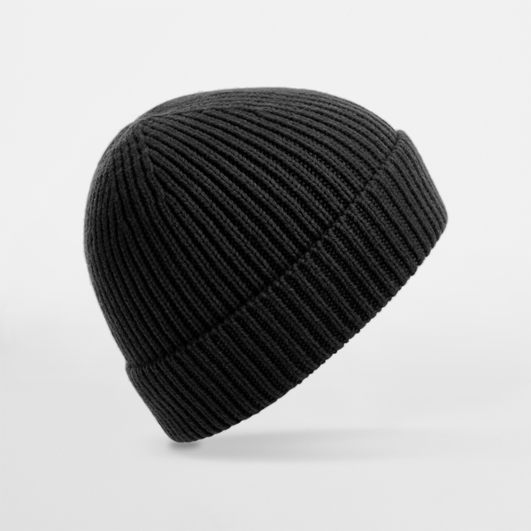 Czapka prążkowana z wywinięciem - Black