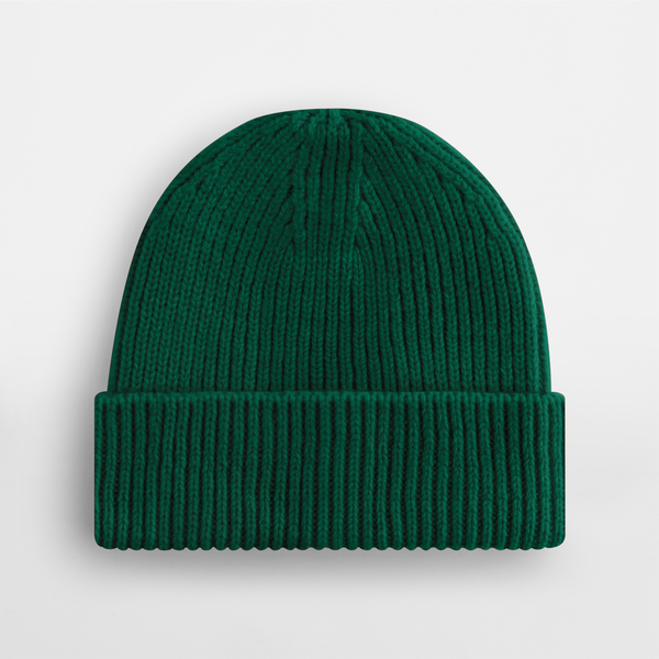 Czapka prążkowana z wywinięciem - Bottle Green