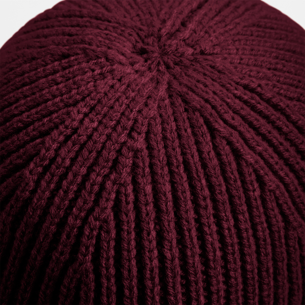 Czapka prążkowana z wywinięciem - Burgundy