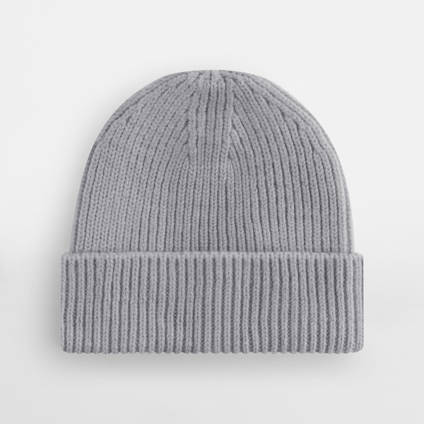 Czapka prążkowana z wywinięciem - Light Grey