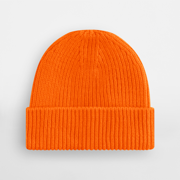 Czapka prążkowana z wywinięciem - Orange
