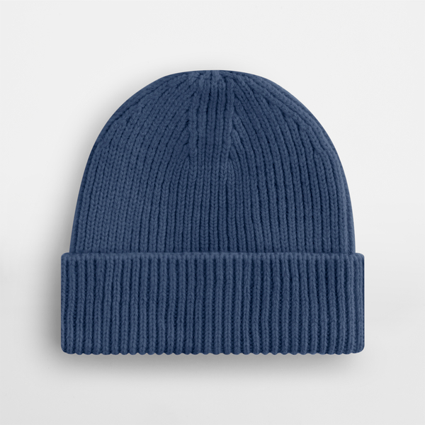 Czapka prążkowana z wywinięciem - Steel Blue