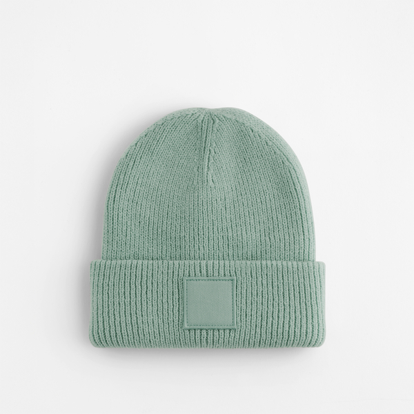 Dziecięca czapka beanie z głębokim podwinięciem - Dusty Green 