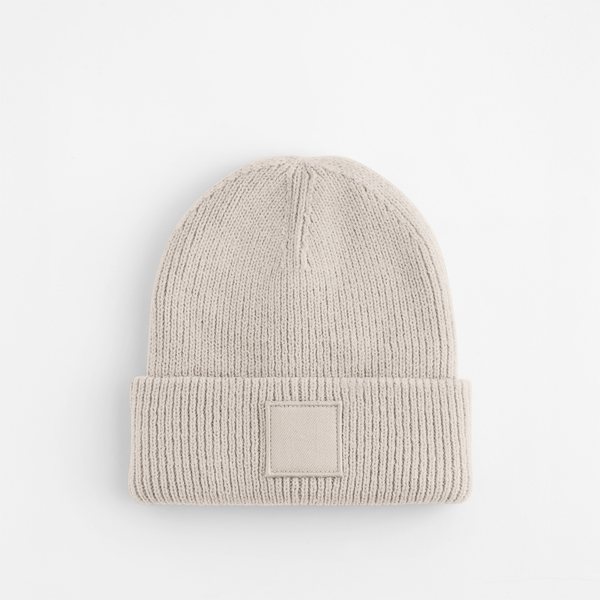 Dziecięca czapka beanie z głębokim podwinięciem - Natural Stone 