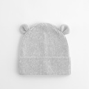 Organiczna dziecięca czapka beanie z motywem misia - Cloud Grey 