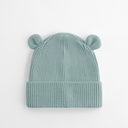 Organiczna dziecięca czapka beanie z motywem misia - Dusty Turquoise