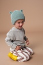 Organiczna dziecięca czapka beanie z motywem misia - Dusty Turquoise