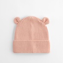 Organiczna dziecięca czapka beanie z motywem misia - Peach 
