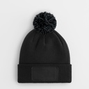 Dziecięca czapka beanie z naszywką Snowstar - Black & Graphite Grey 