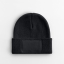 Dziecięca czapka beanie z naszywką - Black
