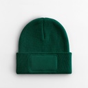 Dziecięca czapka beanie z naszywką - Bottle Green 