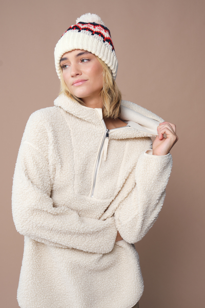 Czapka beanie narciarska w stylu retro - White Out