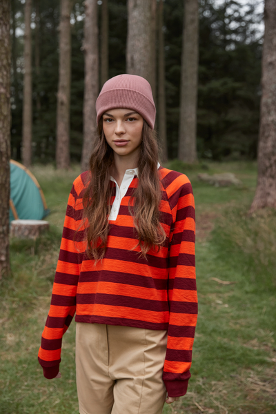 Miękka czapka typu beanie z podwinięciem - Rose Pink 