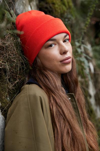 Czapka dzianinowa z wywinięciem - Bright Red