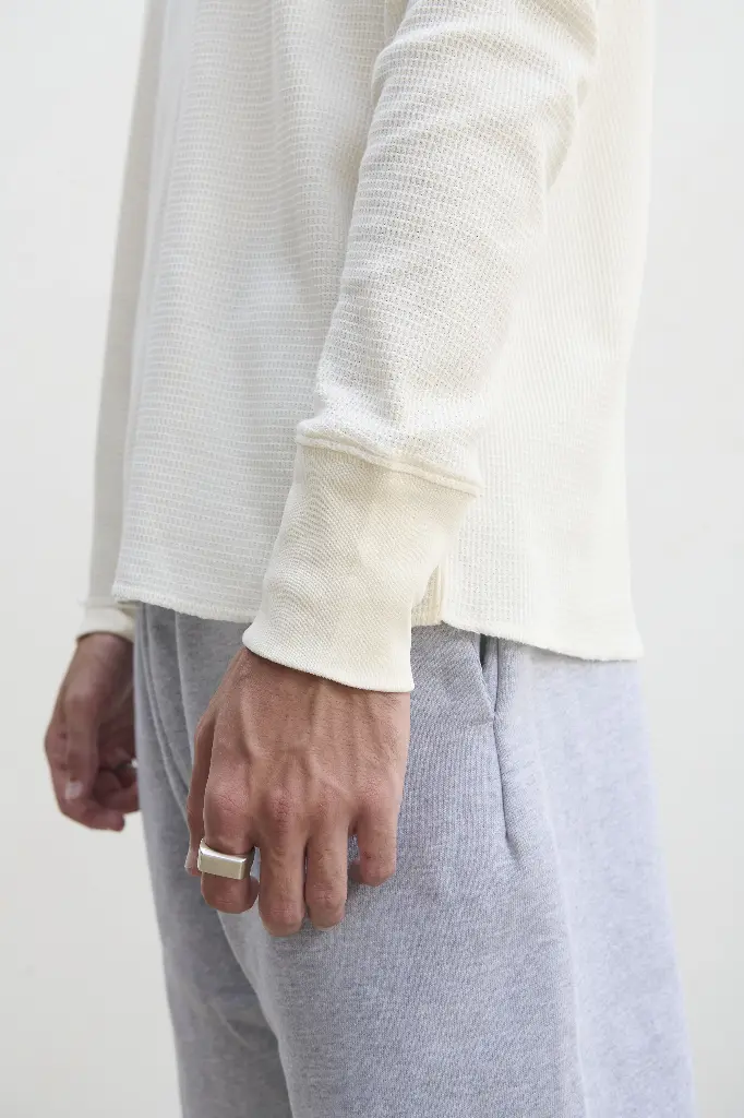 Uniseksowa koszulka termiczna z długim rękawem - Natural