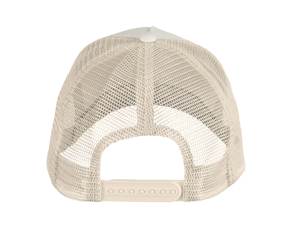 Czapka pięciopanelowa z regulacją - Off White & Aqua & Linen