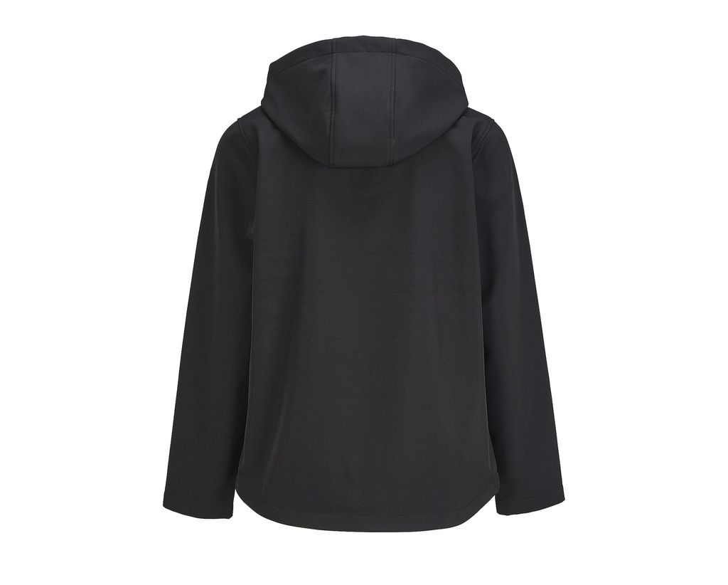Damska kurtka softshellowa z kapturem, przedłużony tył - Black