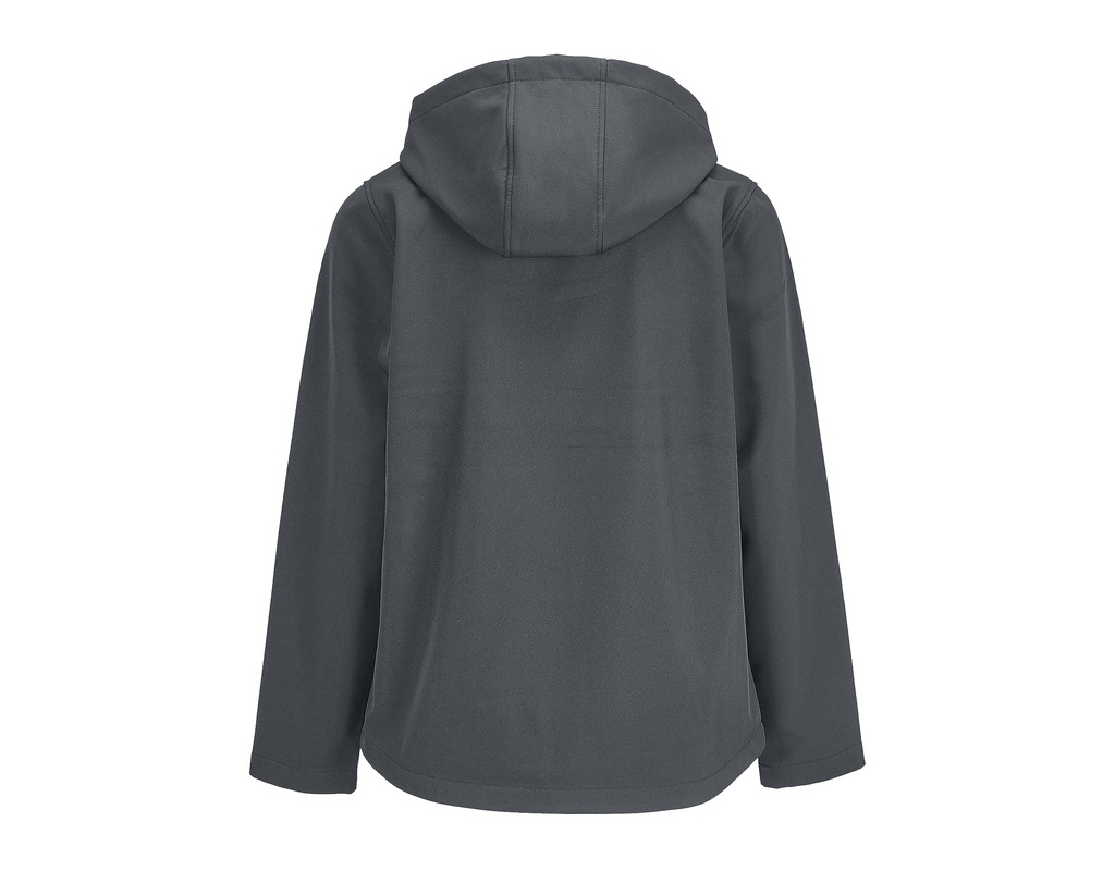 Damska kurtka softshellowa z kapturem, przedłużony tył - Charcoal Grey (Solid)
