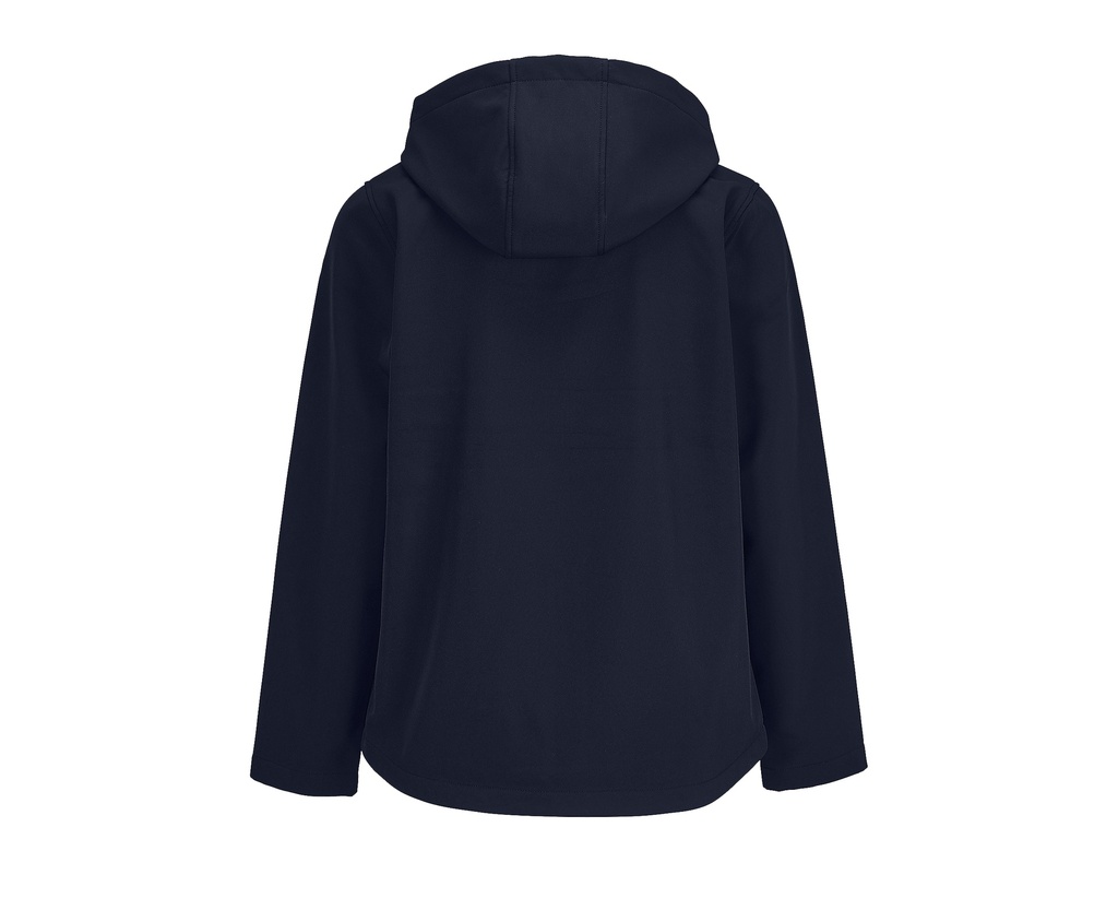 Damska kurtka softshellowa z kapturem, przedłużony tył - French Navy