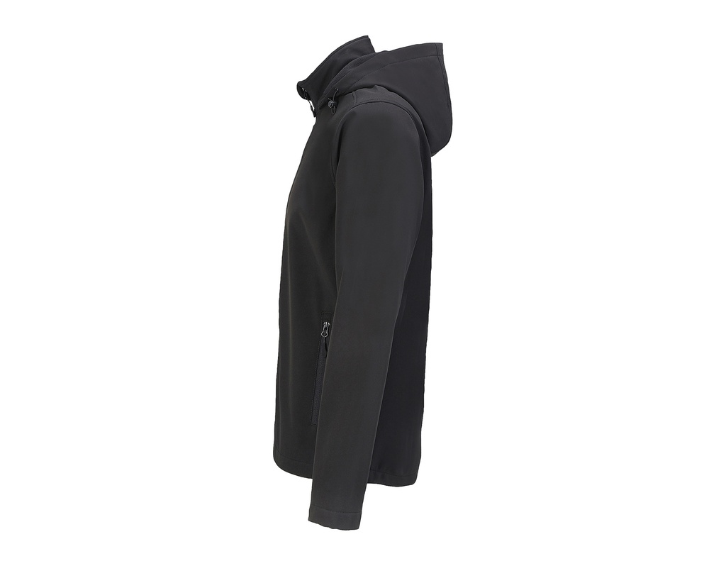 Męska kurtka softshell z kapturem, przedłużony tył - Black