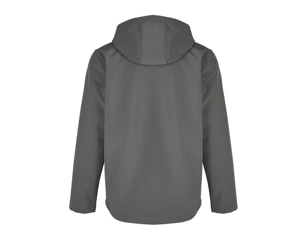 Męska kurtka softshell z kapturem, przedłużony tył - Charcoal Grey (Solid)