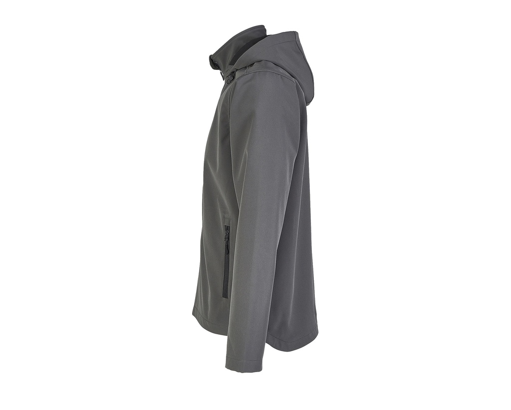 Męska kurtka softshell z kapturem, przedłużony tył - Charcoal Grey (Solid)