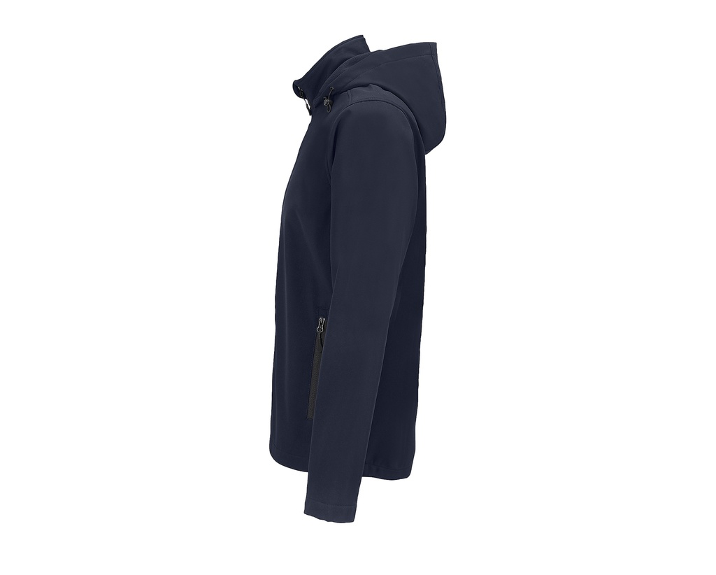 Męska kurtka softshell z kapturem, przedłużony tył - French Navy