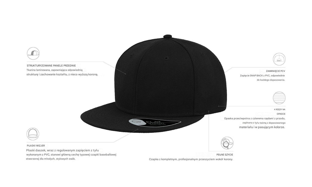 Czapka Snap Back - Black
