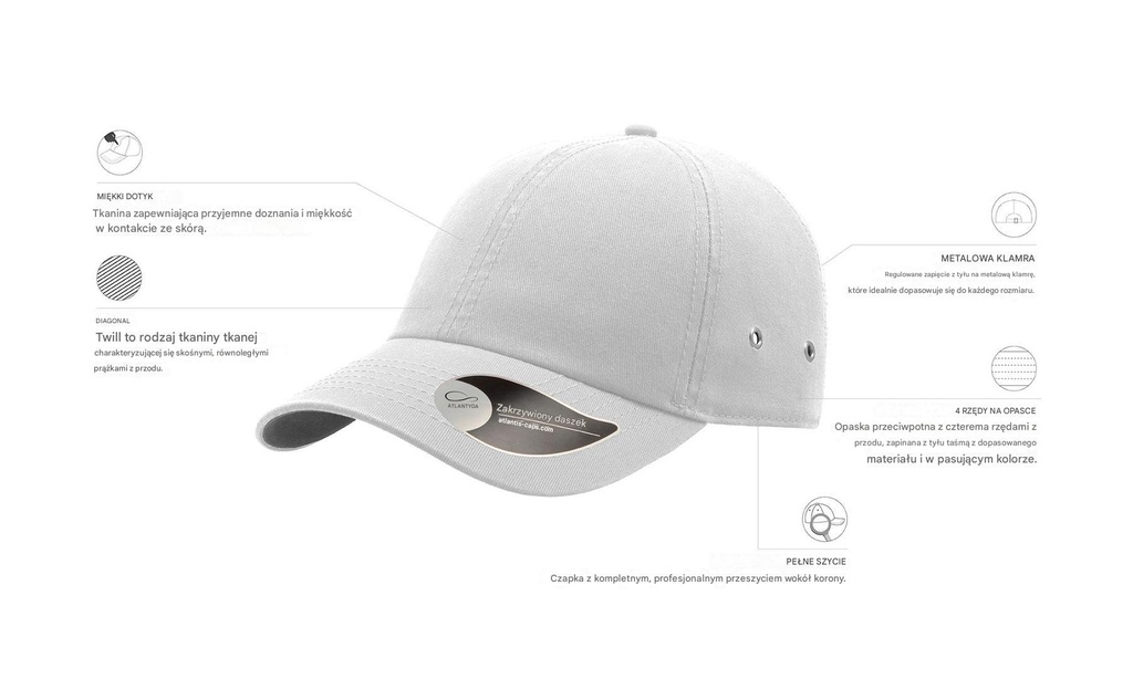 Czapka Action - White