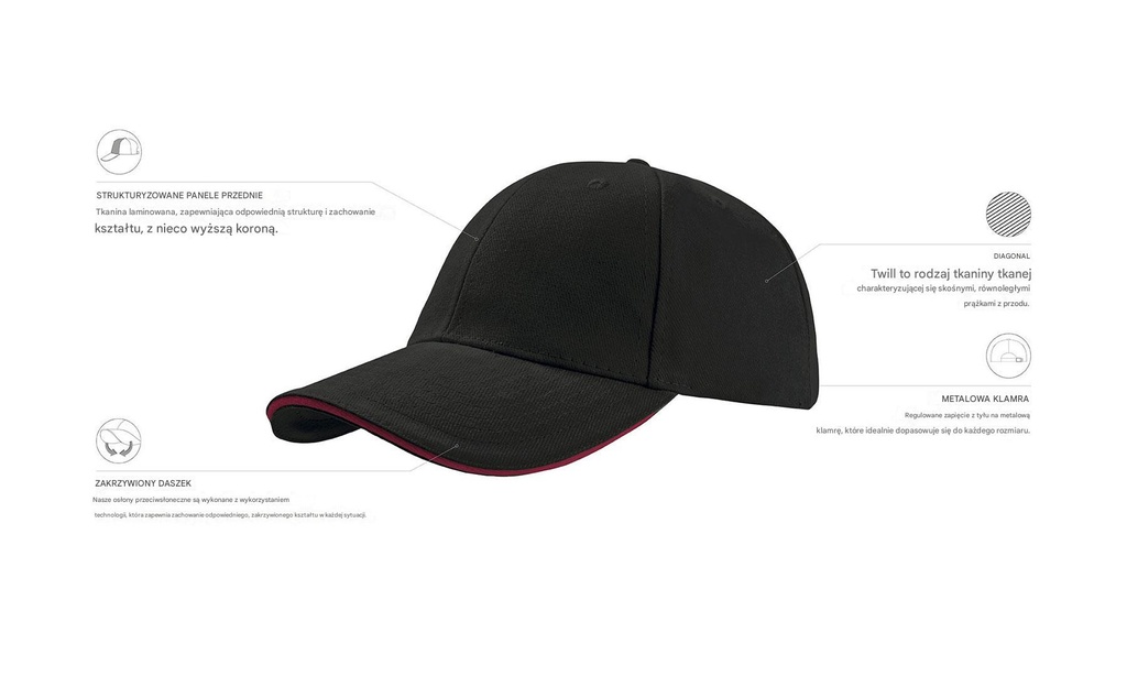 Czapka Liberty Sandwich - Black & Red