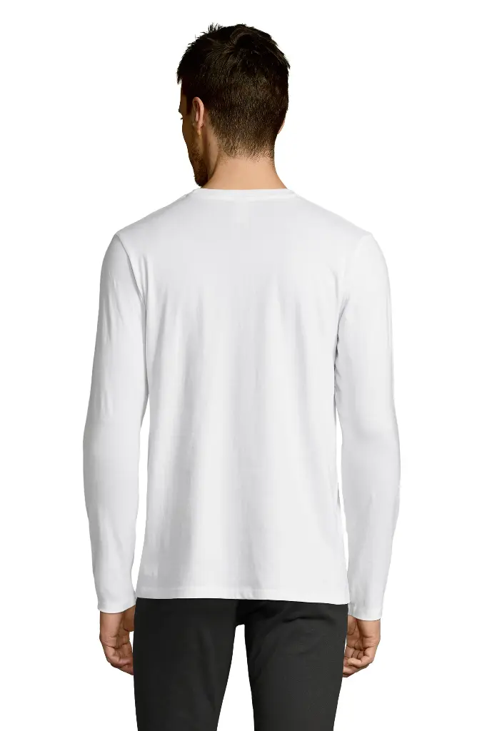 Męska koszulka z długim rękawem - White