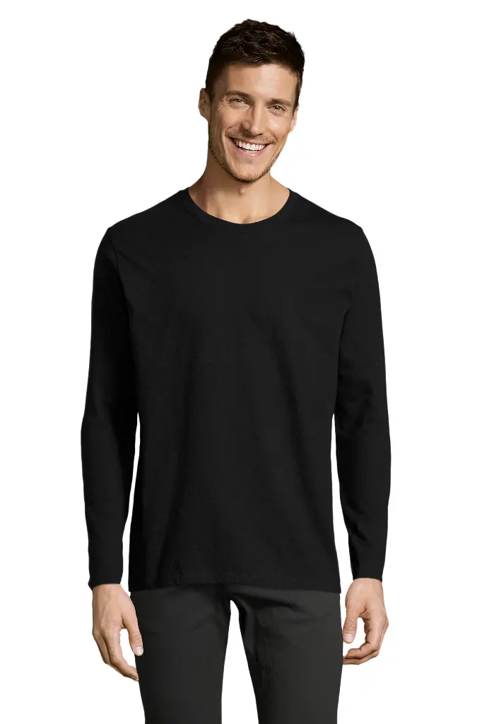 Męska koszulka z długim rękawem - Deep Black