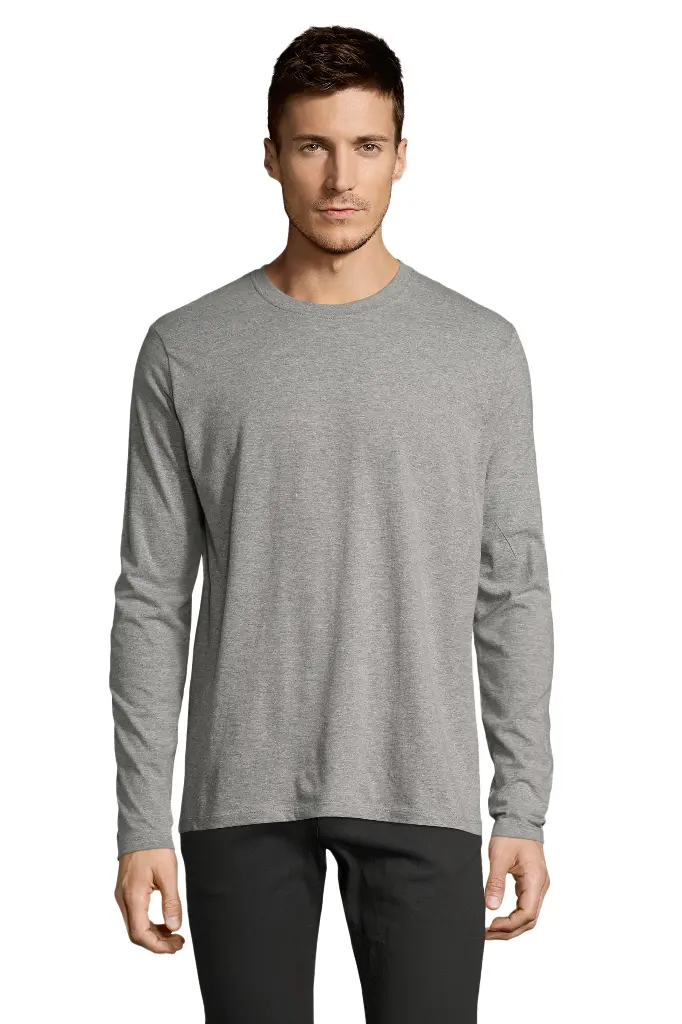 Męska koszulka z długim rękawem - Grey Melange